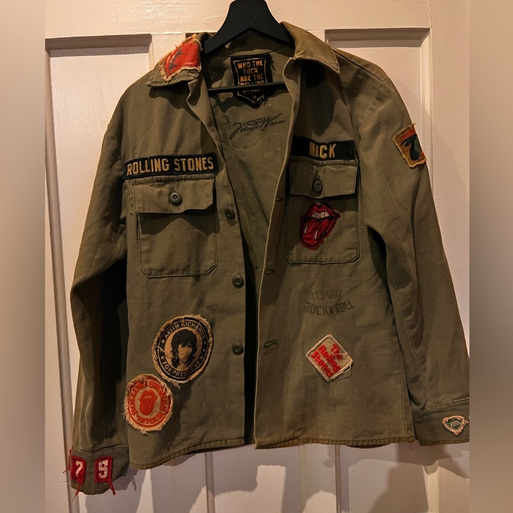 Rare Madeworn Rolling Stones MICK Sticky Fingers 1975 Military jacket coat XS